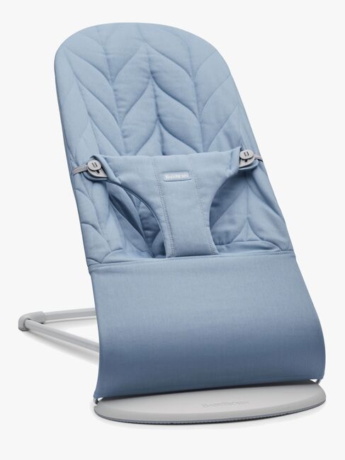 BabyBjörn Bliss Vippestol Vevet Bladmønstret Quilt, Blå