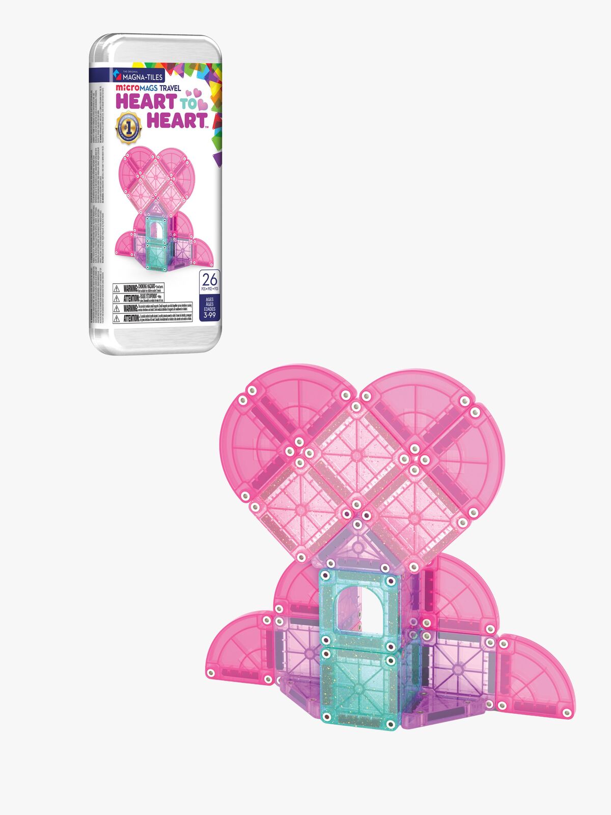 MAGNA-TILES MicroMAGS Reisesett Heart to Heart 26 Deler