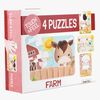 Barbo Toys  Rør og kjenn Puslespill Bondegårdsvenner 4-in-1