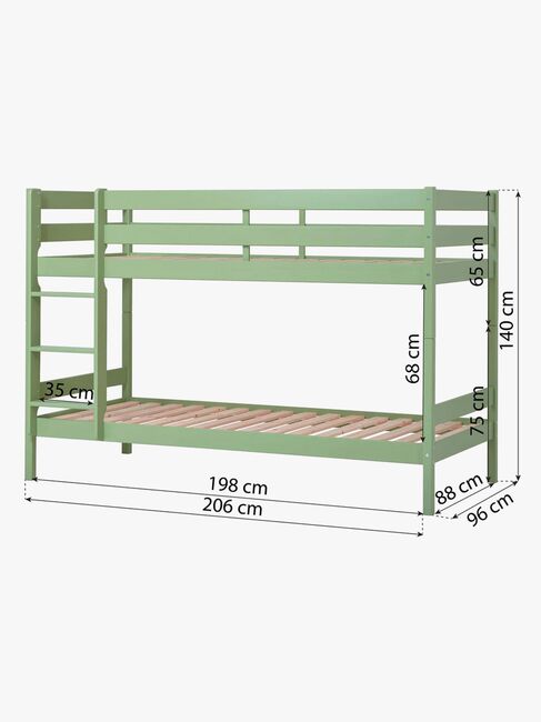Hoppekids ECO Comfort Køyeseng 90x200, Lysegrønn