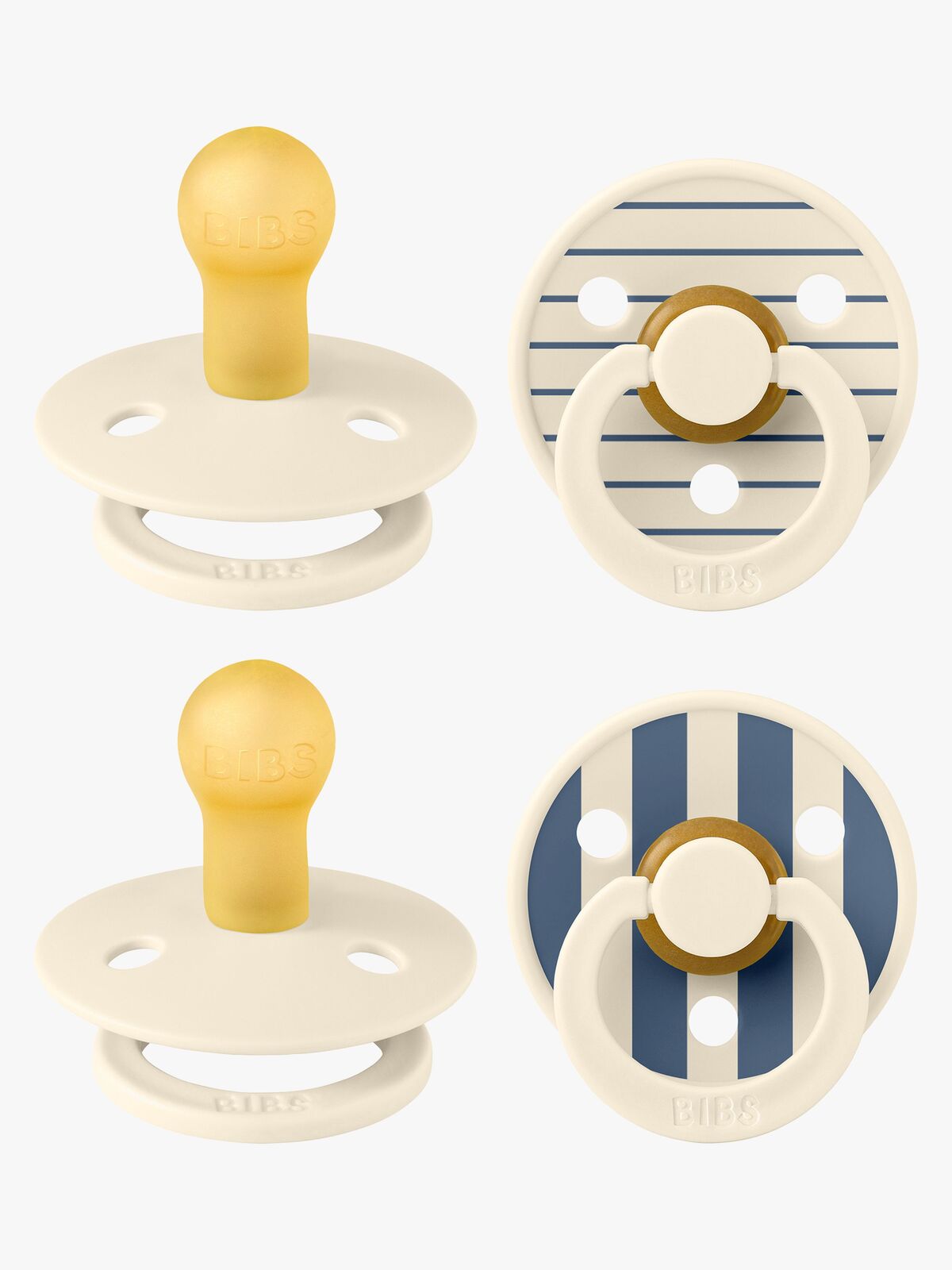 BIBS Studio Colour Smokk 4-Pakk Lateks Str 1, Pin Ivory Vanilla/Pin Ivory Steel Blue