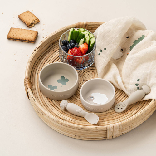 Done By Deer Sheepy Silikon Skål 2-Pakk, Sand