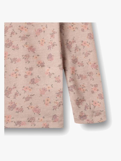 Wheat Alfie Topp med Lange Ermer Merinoull, Lilac Flowers