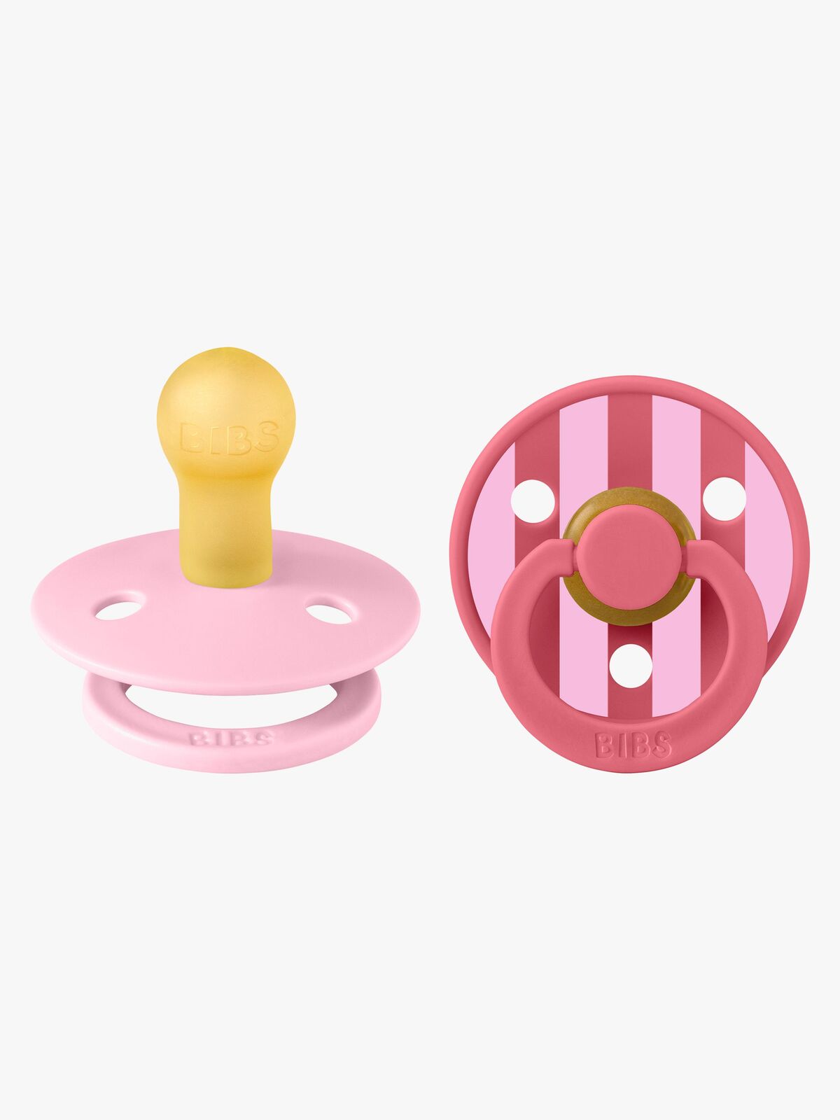 BIBS Studio Colour Block Smokk 2-Pakk Lateks Str 1, Baby Pink Coral Mix