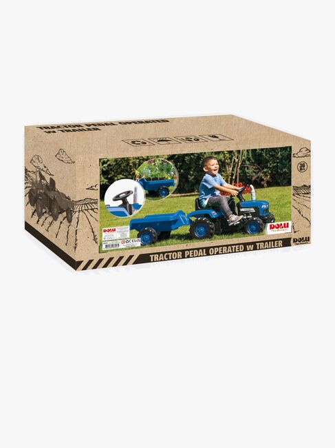 DOLU Pedaltraktor med Tilhenger, Blå
