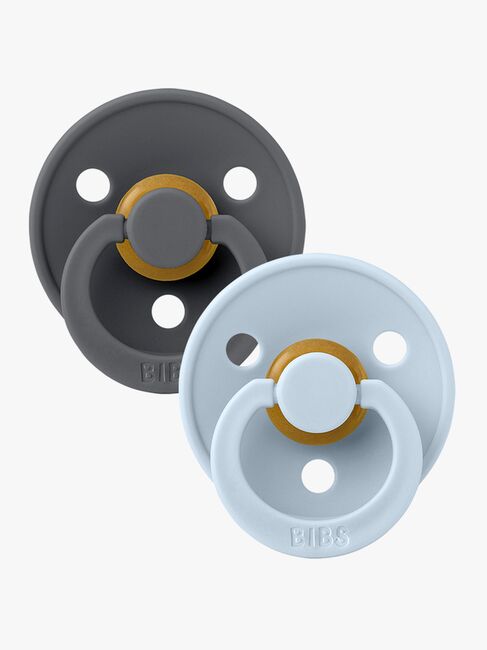 BIBS Smokk Colour 2-pack Lateks Størrelse 2, Iron/Baby Blue