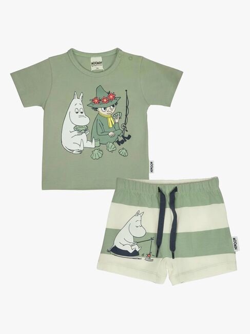 Mummitrollet by Martinex Free Time Shorts Sett, Grønn/Hvit