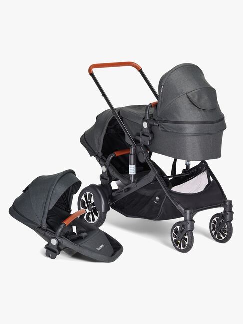 Beemoo Maxi 4 Twin Søskenvogn inkl. Søskensete, Black/Black