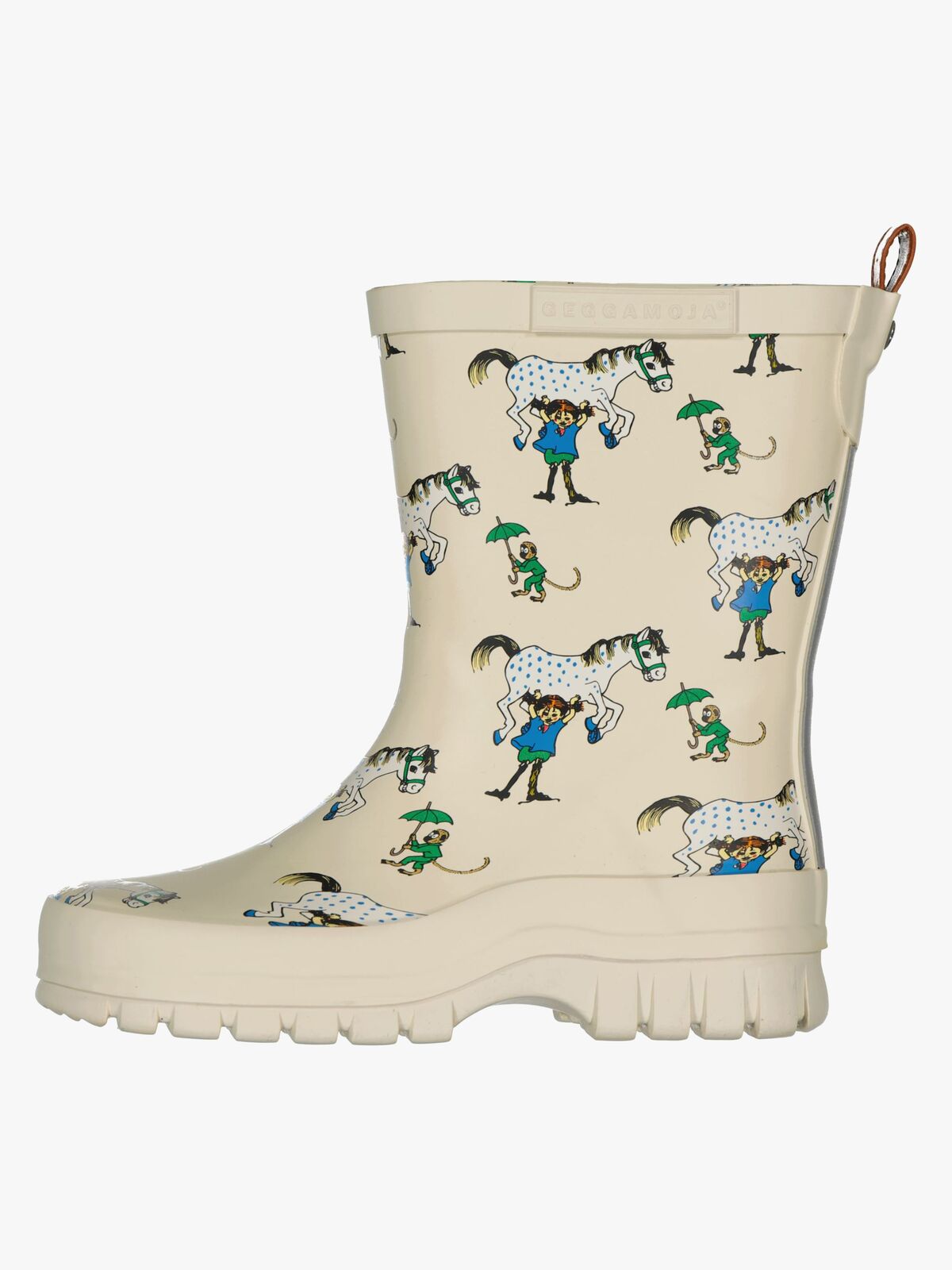 Geggamoja Gummistøvler Pippi Langstrømpe, Beige