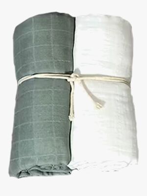 Mini Dreams Musselinteppe 2-pack, Grønn Sand