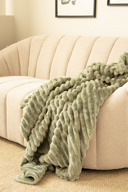 KMCarpets Stripe Pledd 130x170, Grønn