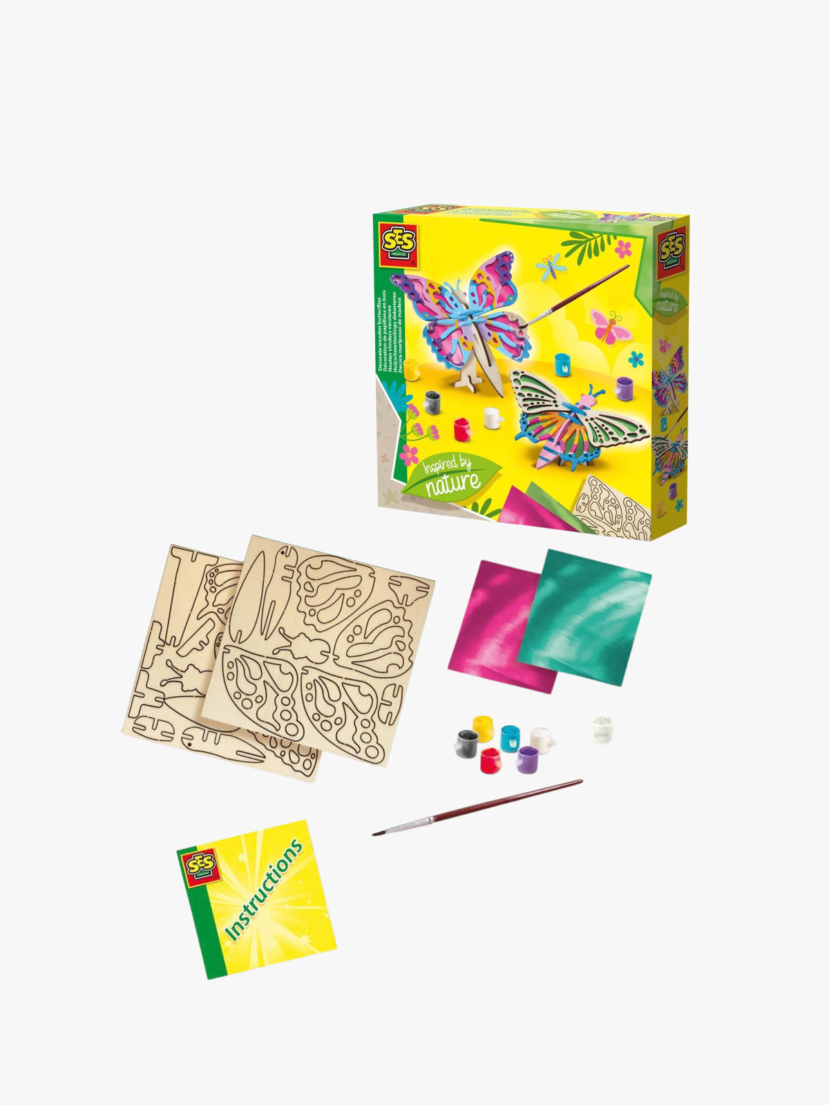 SES Creative Hobbysett Dekorer Sommerfugler Av Tre