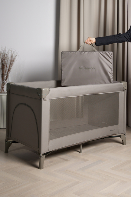 Beemoo CARE QuickFold Reiseseng inkl. Madrass, Taupe