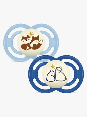 MAM Perfect Night Smokk Silikon 2-Pakk 6-16m, Blå