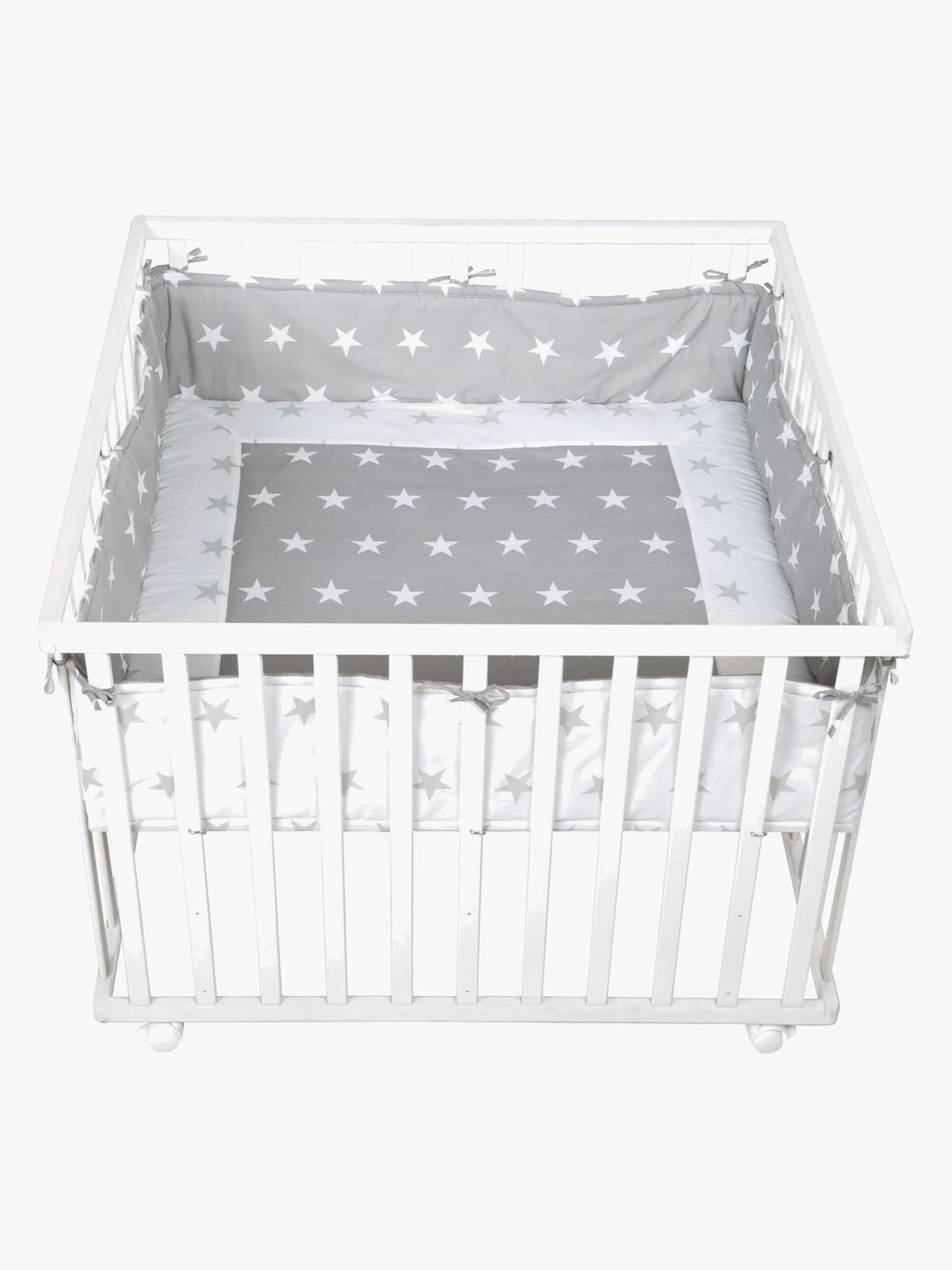 Roba Lekegrind med Hjul, Little Stars White