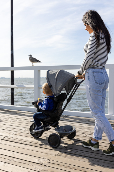 QPlay Cosy 4-in-1 Trehjulssykkel, Grå