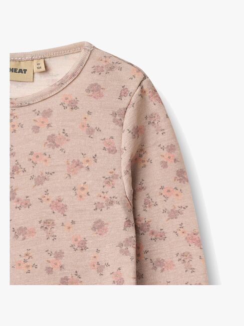 Wheat Alfie Topp med Lange Ermer Merinoull, Lilac Flowers