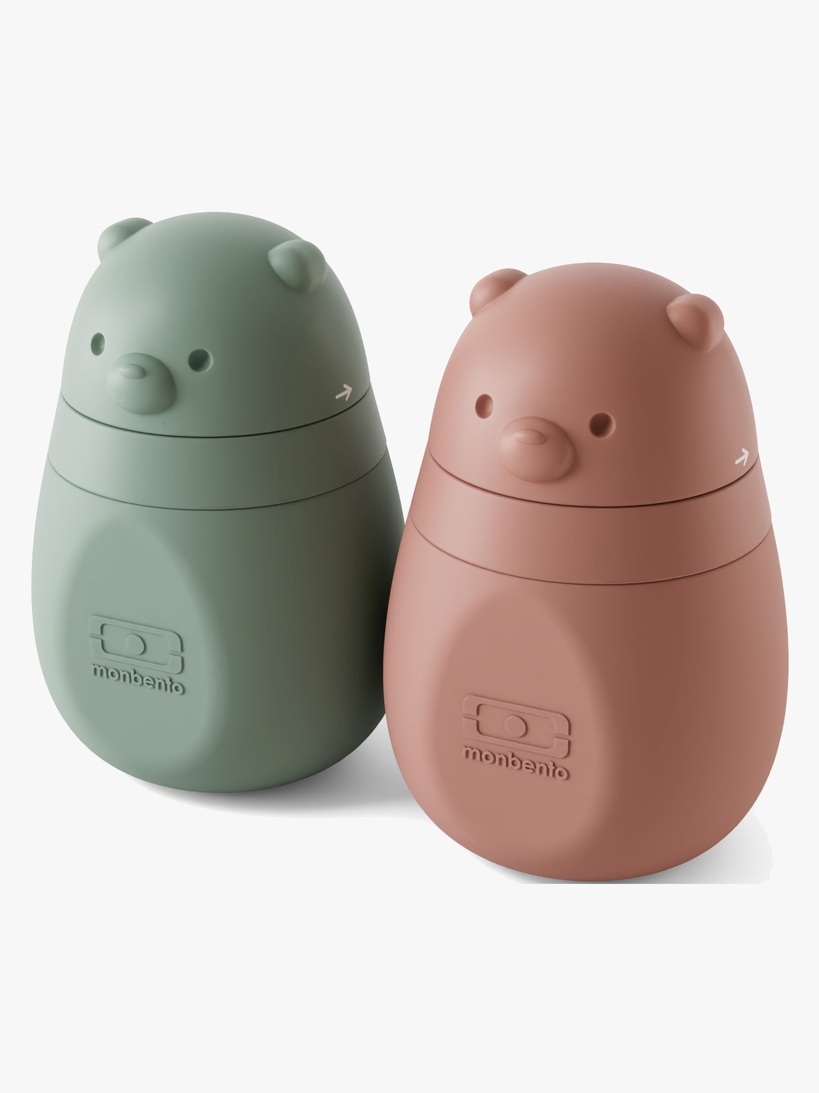 Monbento Yummy Squeeze Bag 2-Pakk, Pink Mocca/Green - Porsjonsformer