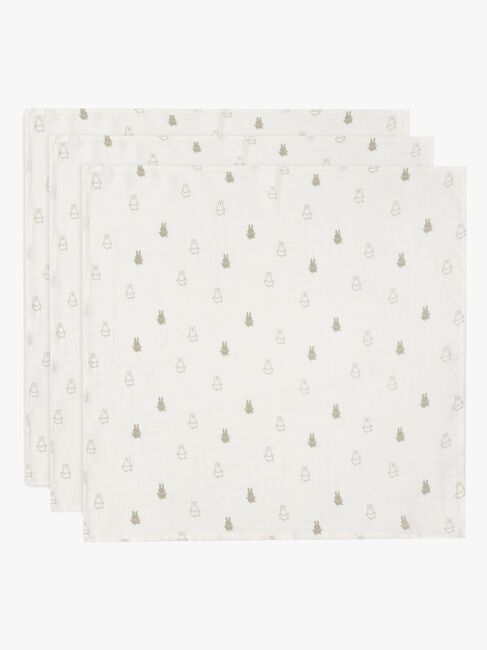 Jollein Happy Miffy Musselinteppe 3-Pakk, Olive Green
