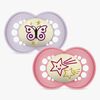 MAM Orginal Night Smokker Silikon 2-Pakk 16-36m, Rosa
