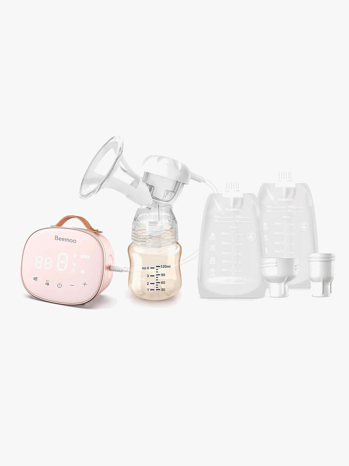Beemoo CARE Single Elektrisk Brystpumpe inkl. Brystmelkposer 180 ml 30-pack