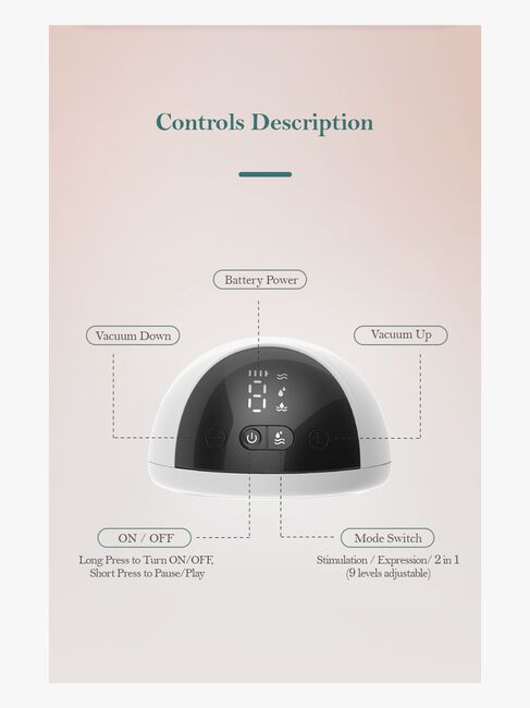 Beemoo CARE Wearable LED Elektrisk Brystpumpe Singel