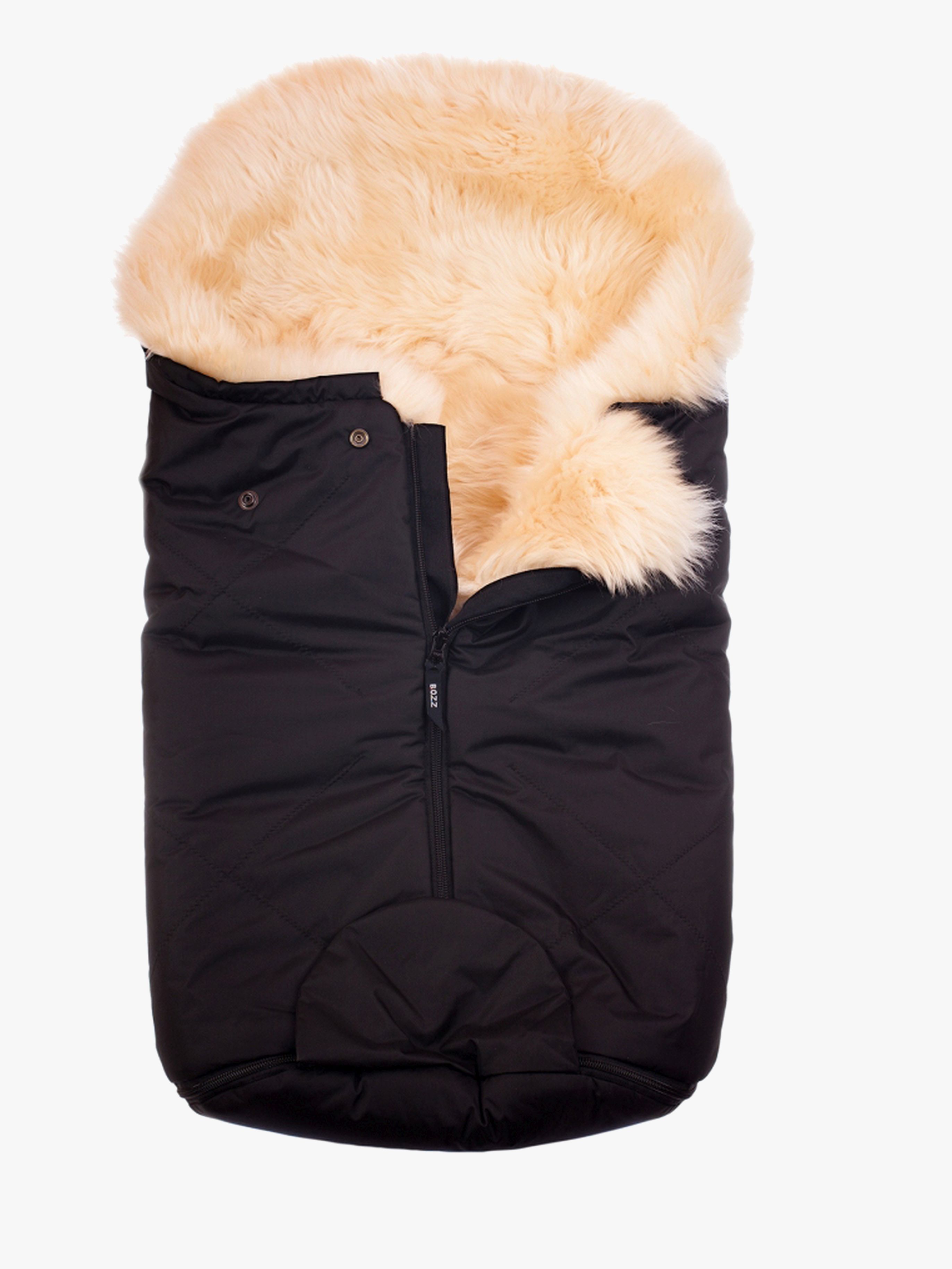 Bozz Lammeskinnspose Small Langhåret, Black/Nature - Lammeskinnsposer - Nylon
