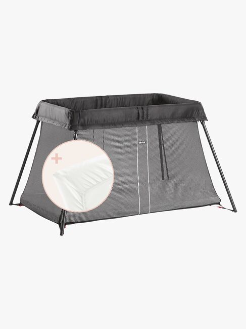 BabyBjörn Light Reiseseng med Stretchlaken, Svart
