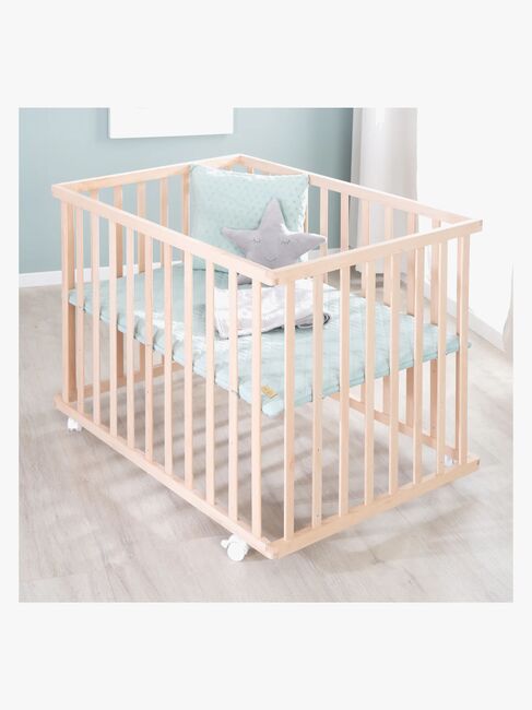 Roba Style Lekegrind med Hjul, Wood & Green
