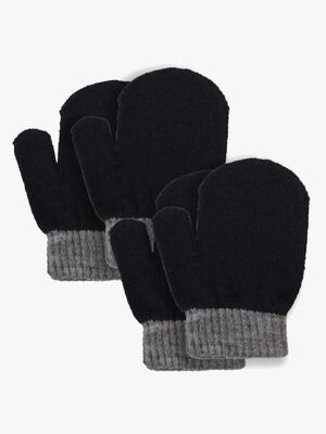 Lindberg Sundsvall Ull Votter 2-Pakk, Black/Anthracite