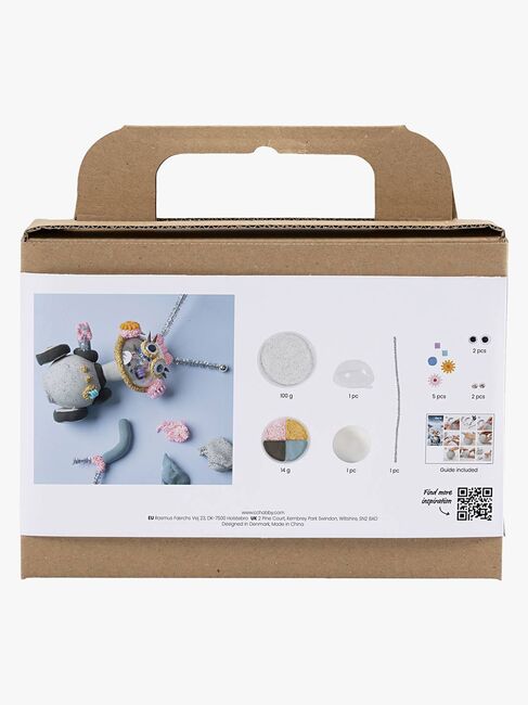 Creativ Company Hobbysett Mini Lufttørkende Leire Robot, Grå/Rosa