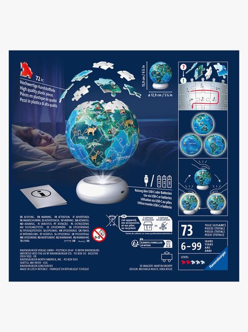 Ravensburger Gabby's Dollhouse 3D-puslespill Jorden Nattlampe 72 Brikker