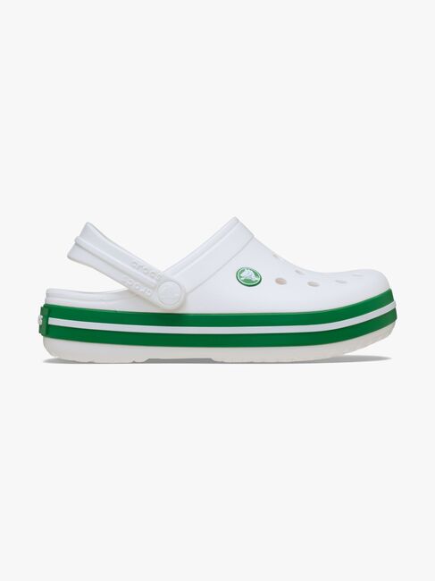 Crocs Crocband Kids Sandaler, White/Green Ivy