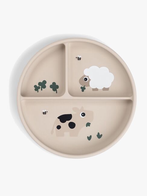 Done By Deer Tiny Farm Stick & Stay  Delt Silikontallerken, Sand