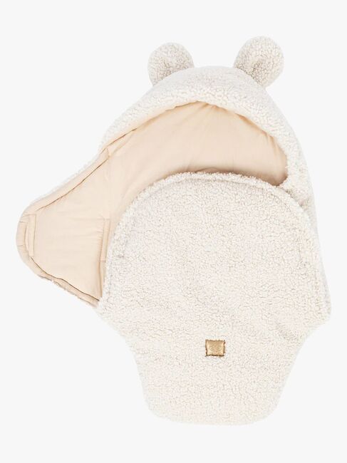MeowBaby Bearly Svøpeteppe med Bjørneører, Cream