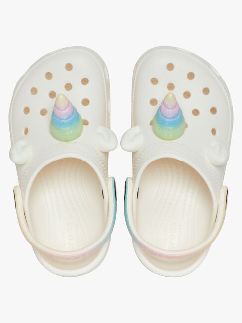 Crocs Classic IAM Rainbow Unicorn Kids Sandaler, Chalk