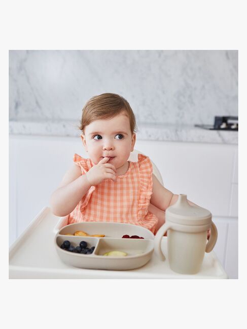 b.box Tallerken med Lokk Silikon, Latte