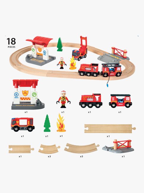 BRIO World 33815 Togsett med Brannmannstema