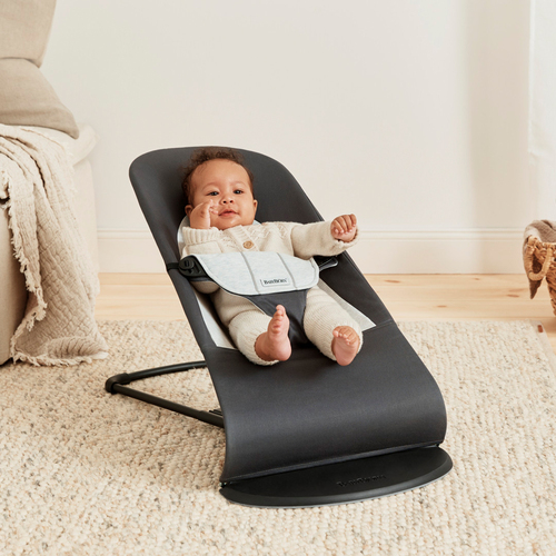 BabyBjörn Balance Soft Vippestol Vevet Jerseystoff, Mørkegrå/Grå