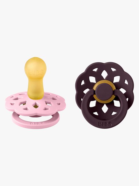 BIBS Boheme Smokk 2-Pakk Latex Str 2 Rund, Baby Pink/Plum