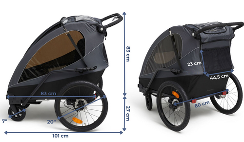 Beemoo Sporty Trail Sykkelvogn, Asphalt