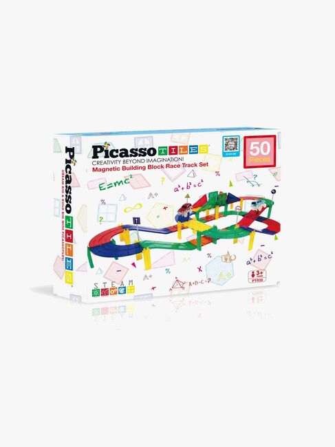 PicassoTiles Racerbane  Magnetisk Byggesett 50 Deler