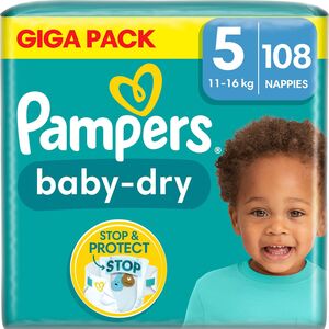 Pampers Baby-Dry Bleier Str 5 11-16 kg 108-pack