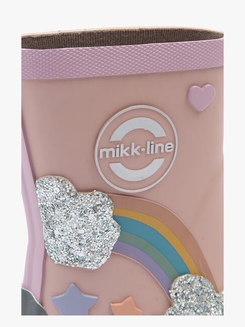 Mikk-Line Barefoot Rainbow Gummistøvler, Adobe Rose
