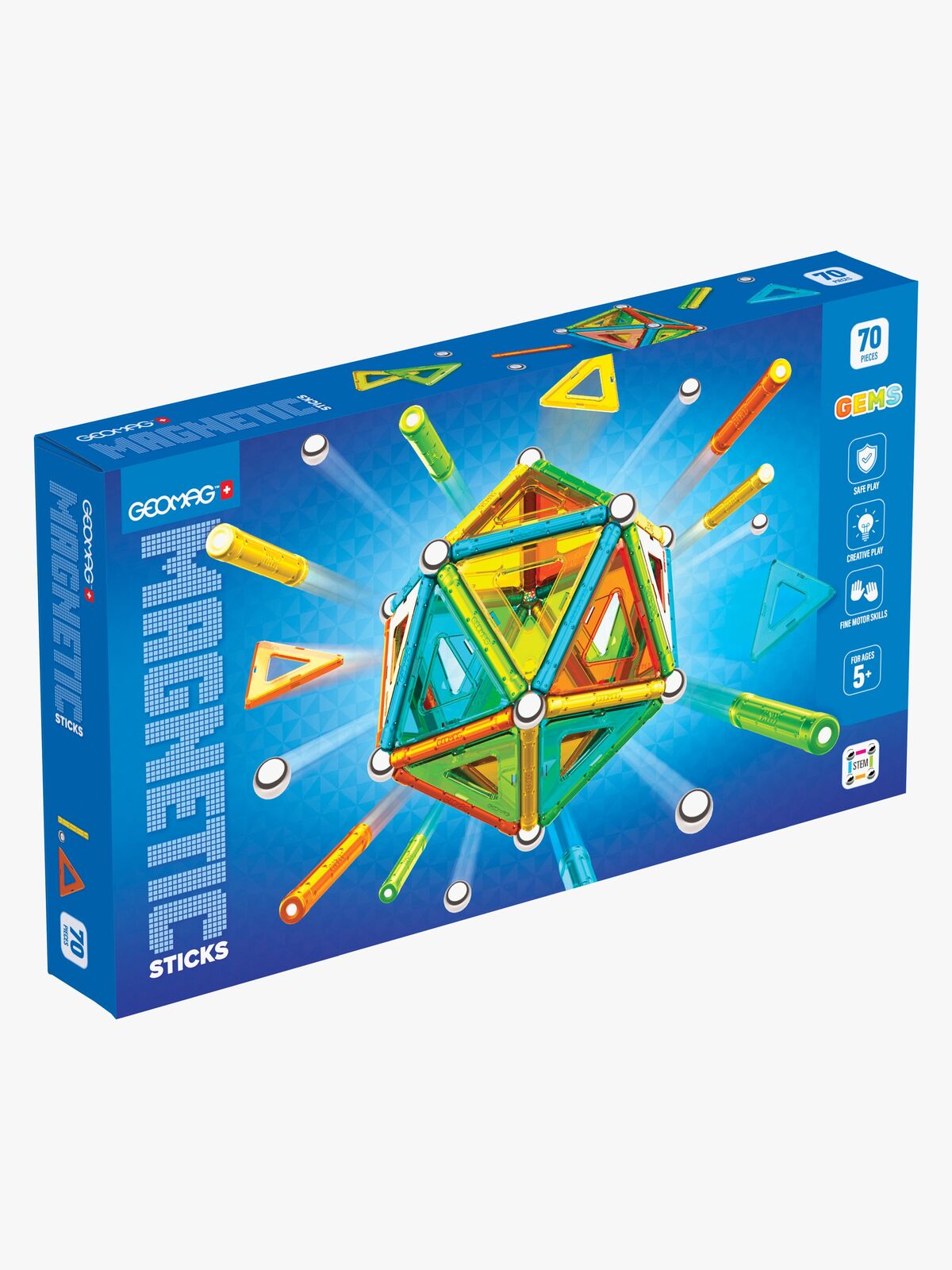 Geomag Magnetic Sticks Gems Byggesett 70 Deler