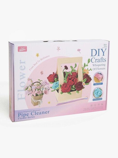 Fippla DIY-sett Blomsterbukett med Piperensere 32 Deler, Lilla