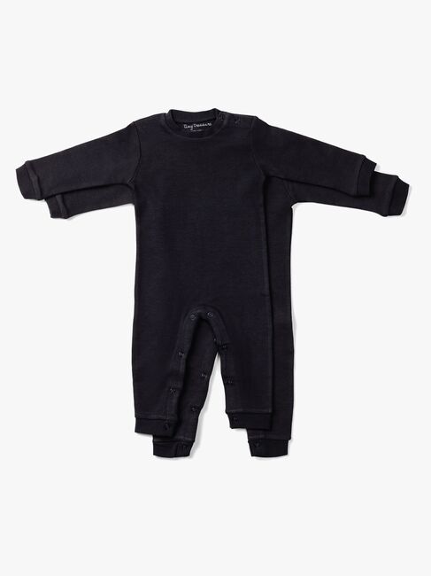 Tiny Treasure Maxime Jumpsuit  2-Pack, Black