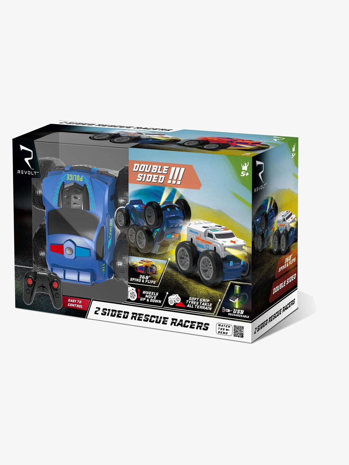 Syma Revolt Radiostyrt Redningskjøretøy Dobbeltsidig Politi & Ambulanse