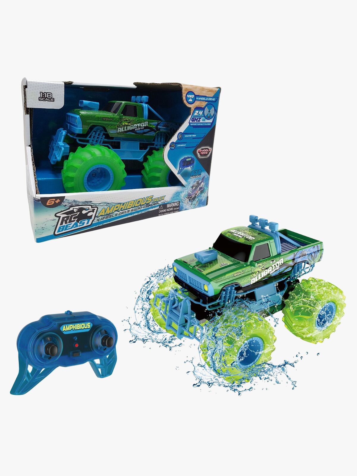 RC Beast Amphibious Radiostyrt Offroadbil 1:18