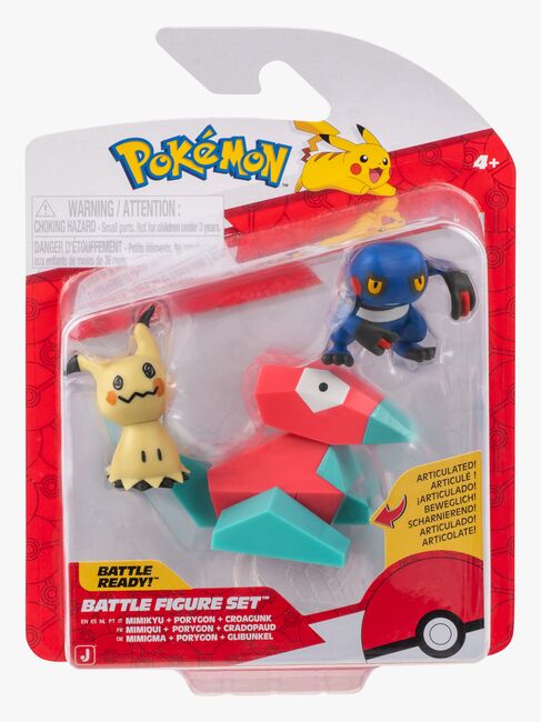 Pokémon Battle Figursett Mimikyu, Porygon & Croagun 3-Pakk
